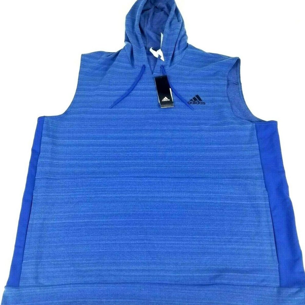 NWT Adidas Climate Men's 2XL Blue Hooded Jacket
